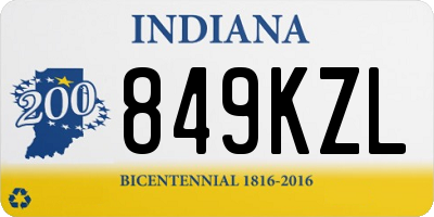 IN license plate 849KZL