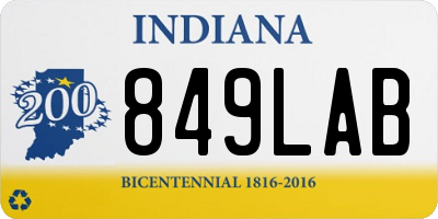 IN license plate 849LAB