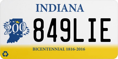 IN license plate 849LIE