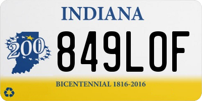 IN license plate 849LOF