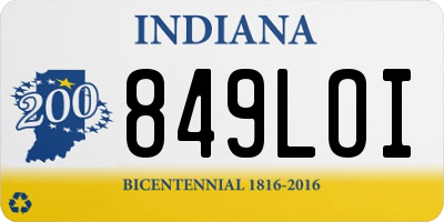 IN license plate 849LOI
