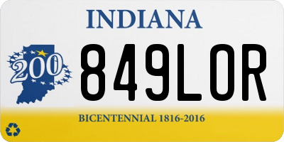 IN license plate 849LOR
