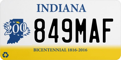 IN license plate 849MAF