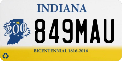 IN license plate 849MAU