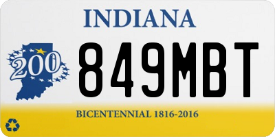 IN license plate 849MBT