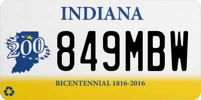 IN license plate 849MBW