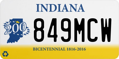 IN license plate 849MCW