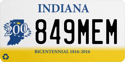 IN license plate 849MEM