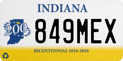 IN license plate 849MEX