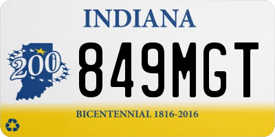 IN license plate 849MGT