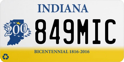 IN license plate 849MIC