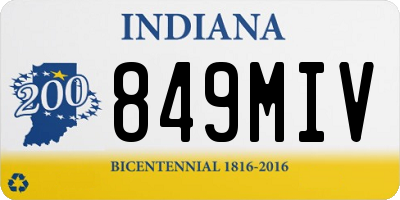 IN license plate 849MIV