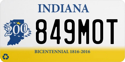IN license plate 849MOT