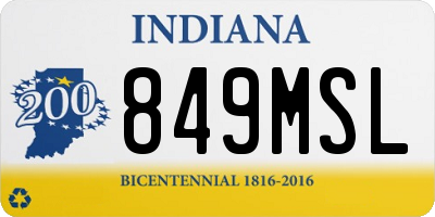 IN license plate 849MSL