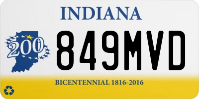 IN license plate 849MVD