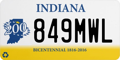 IN license plate 849MWL