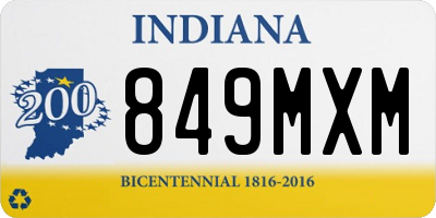 IN license plate 849MXM