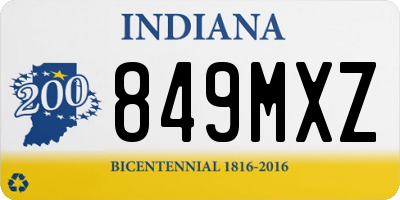 IN license plate 849MXZ
