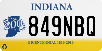 IN license plate 849NBQ