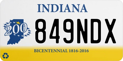 IN license plate 849NDX