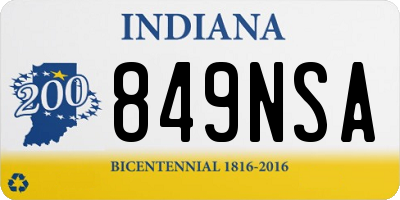 IN license plate 849NSA