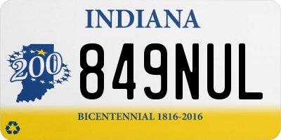 IN license plate 849NUL