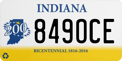 IN license plate 849OCE
