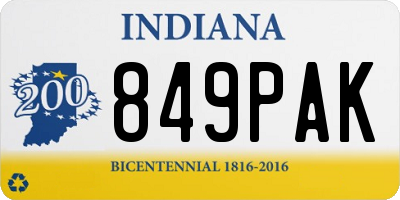 IN license plate 849PAK