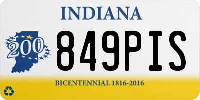 IN license plate 849PIS