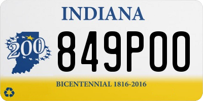 IN license plate 849POO