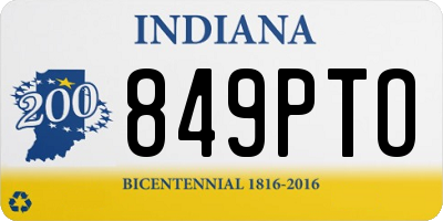 IN license plate 849PTO