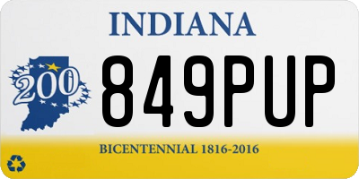 IN license plate 849PUP