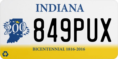 IN license plate 849PUX