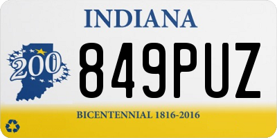 IN license plate 849PUZ