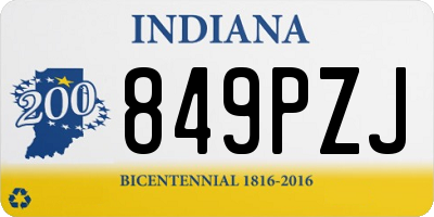 IN license plate 849PZJ