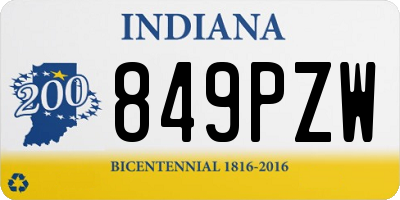 IN license plate 849PZW