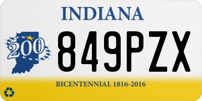 IN license plate 849PZX
