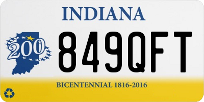 IN license plate 849QFT