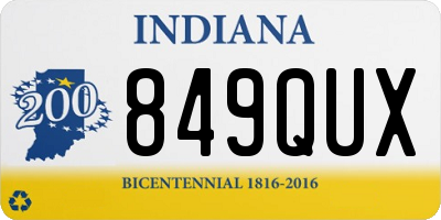 IN license plate 849QUX