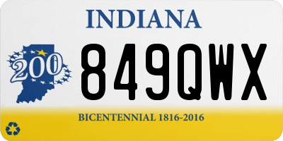 IN license plate 849QWX