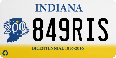 IN license plate 849RIS