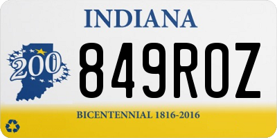IN license plate 849ROZ