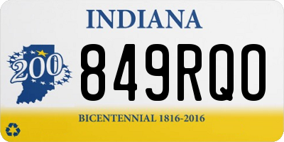 IN license plate 849RQO