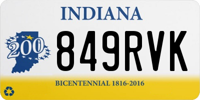 IN license plate 849RVK