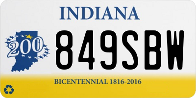 IN license plate 849SBW