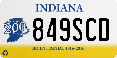 IN license plate 849SCD