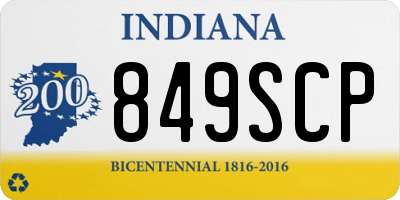 IN license plate 849SCP