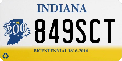 IN license plate 849SCT
