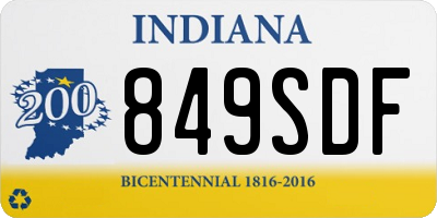 IN license plate 849SDF