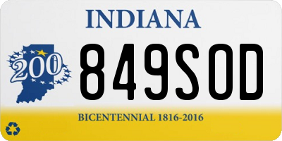 IN license plate 849SOD
